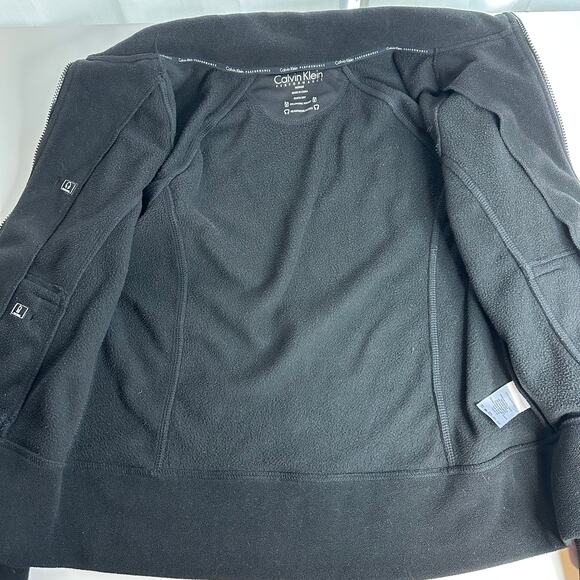 Calvin Klein Performance Black Fleece Jacket Zip Womens Size Medium M Quick Dry - Picture 8 of 12
